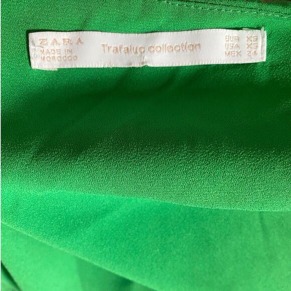 ZARA Trafaluc Green Wrap Blouse - XS EUC - Picture 6 of 10